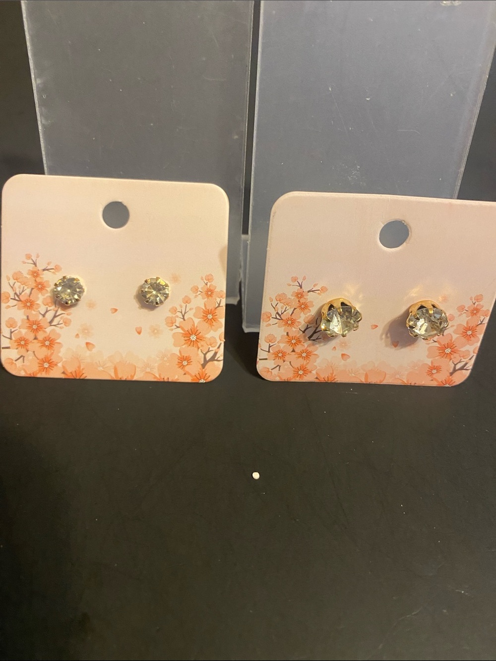 Crystal Stud Earrings - Clear Gemstone